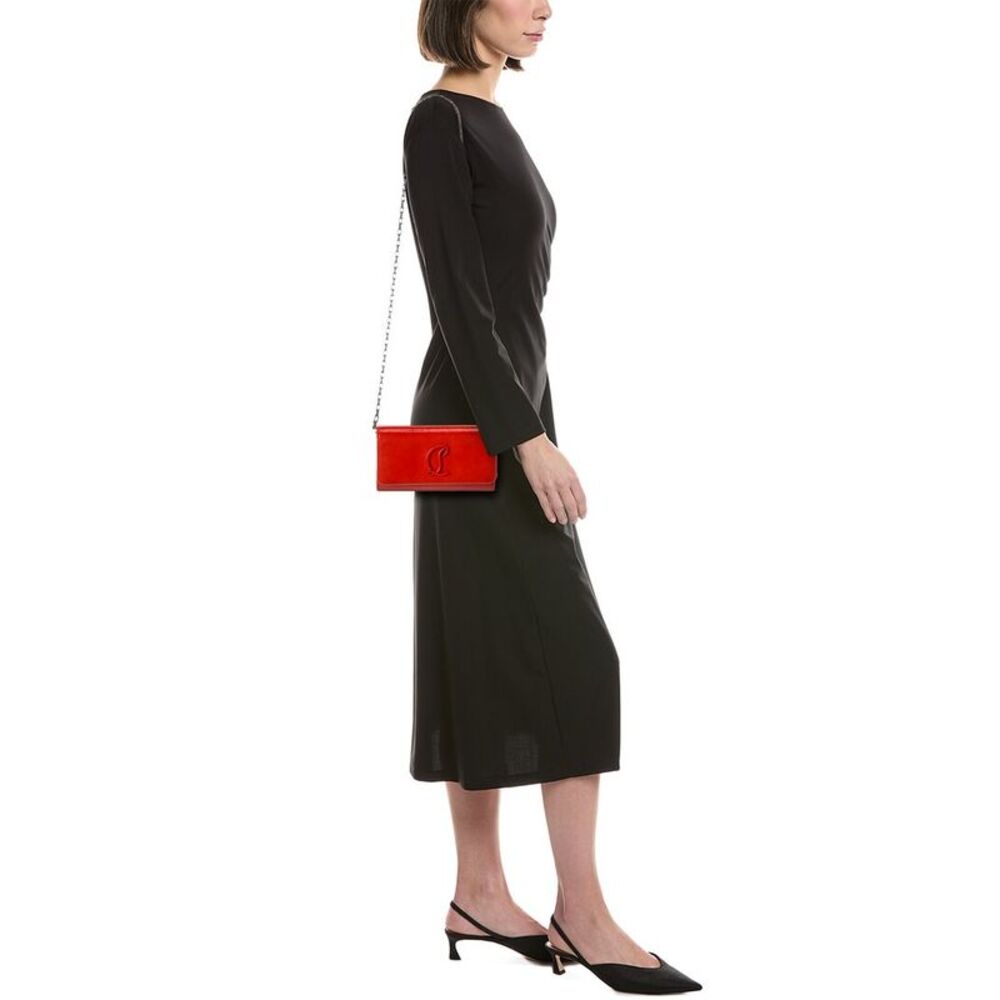 Christian Louboutin Loubi54 Patent Wallet On Chain, Orange - Picture 4 of 4